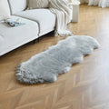 duduta Grey Faux Sheepskin Runner Rug 2x6 ft - Fluffy Shag Accent