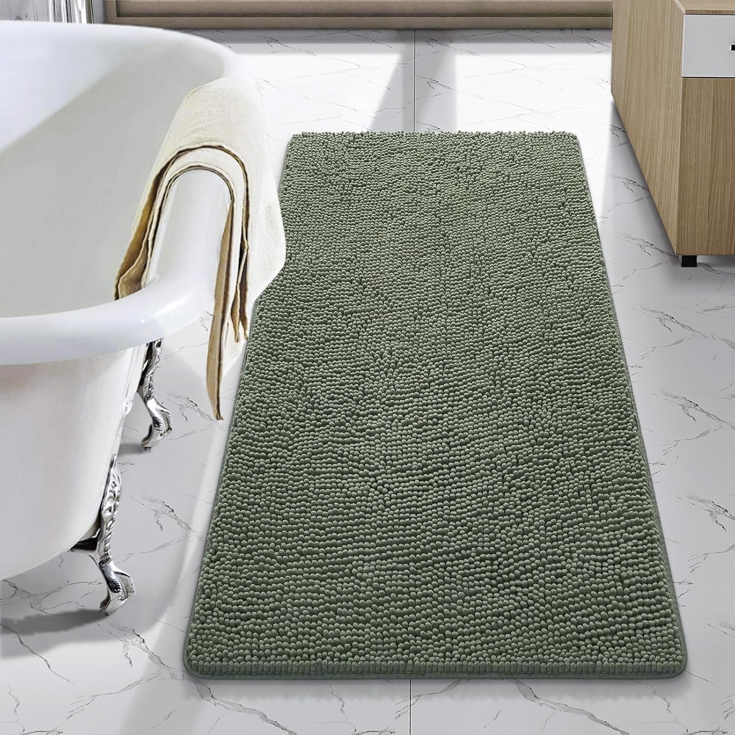 LOCHAS Luxury Bathroom Rug Shaggy Bath Mat for Cozy Comfort