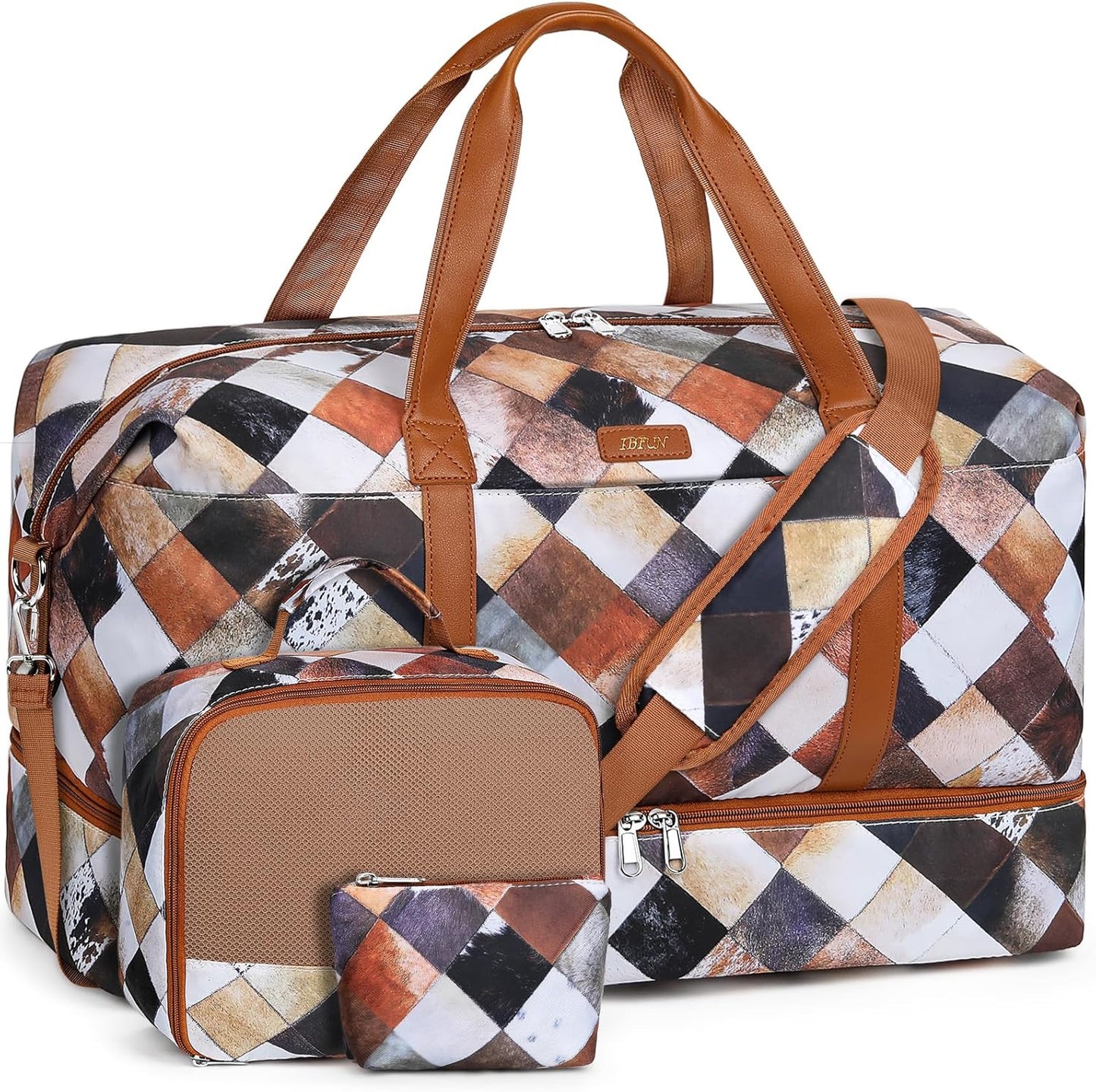 IBFUN Weekender Bags for Women - Travel Duffle with Shoe Compartment