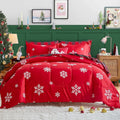 Titatida Christmas Comforter Set Queen - Soft Snowflake Holiday