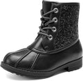 DREAM PAIRS Girls Side Zipper Glitter Ankle Boots - Warm, Sparkly