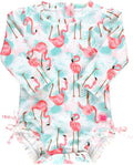 Baby Girls UPF 50+ Tropical Floral One Piece Rash Guard - Zipper