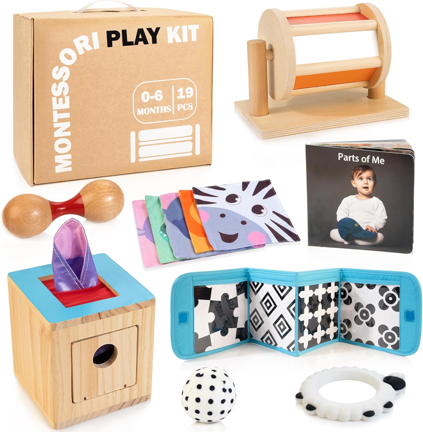 Montessori Toys for Babies 0-6 Months - 9 in 1 Educational Set
