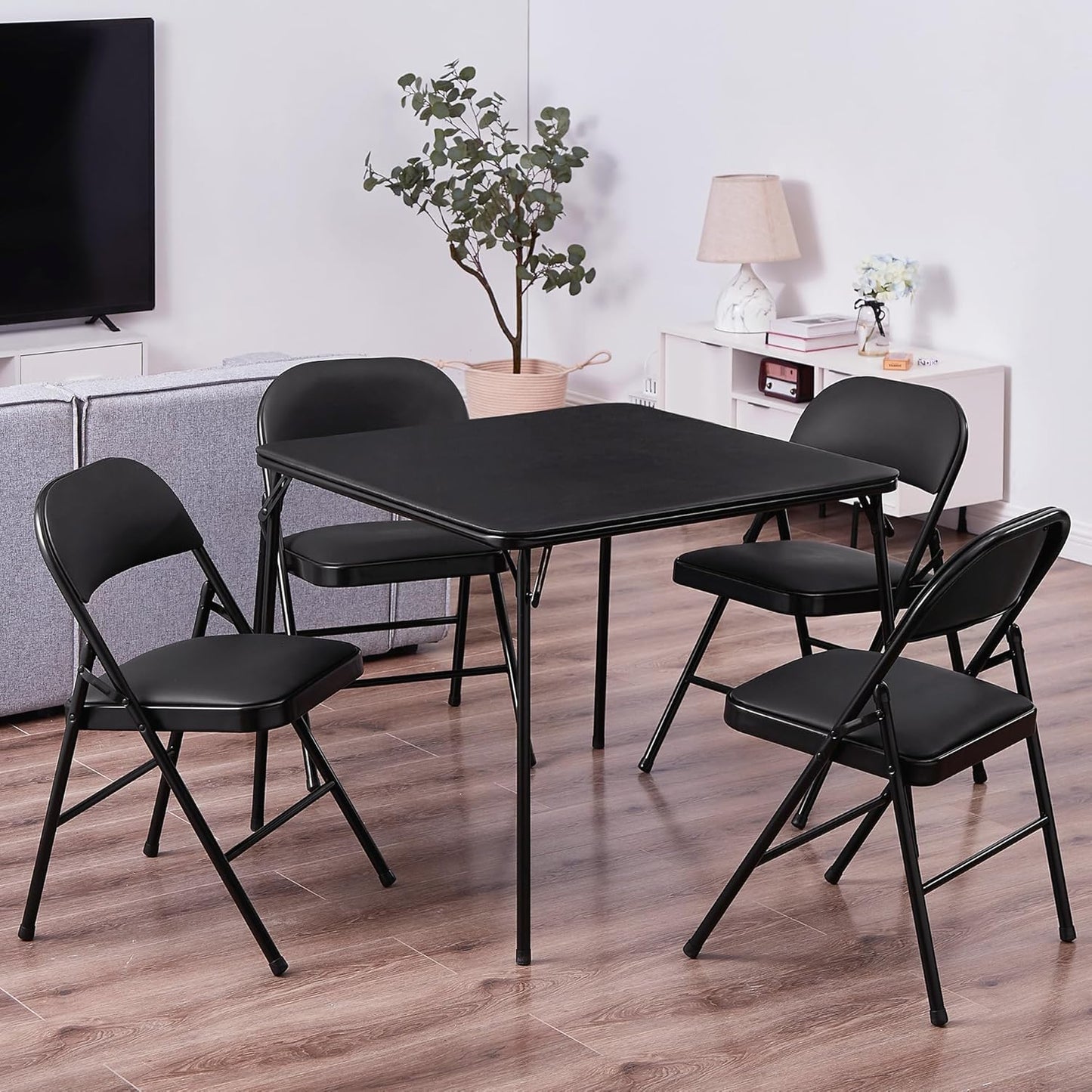 VECELO Folding Card Table Set: Portable & Padded