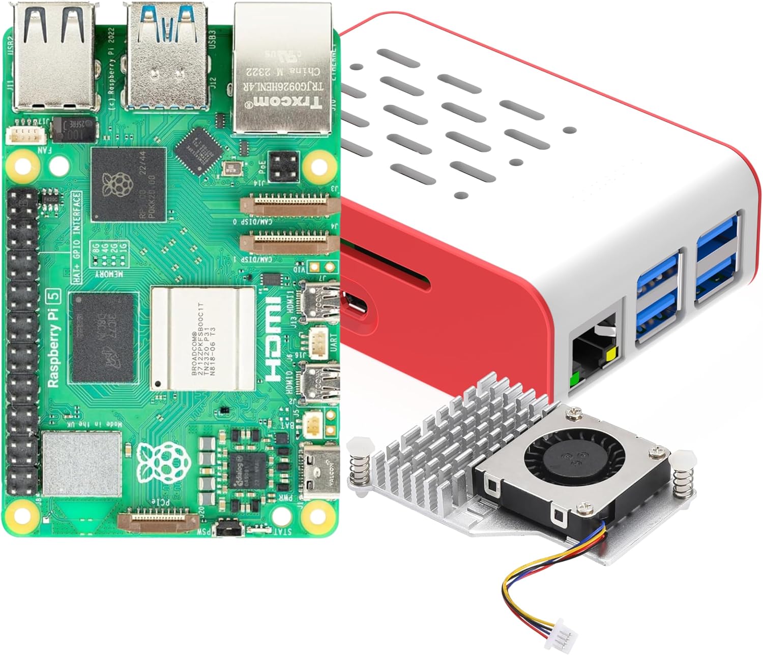 iRasptek Basic Kit for Raspberry Pi 5 with Case and Cooler