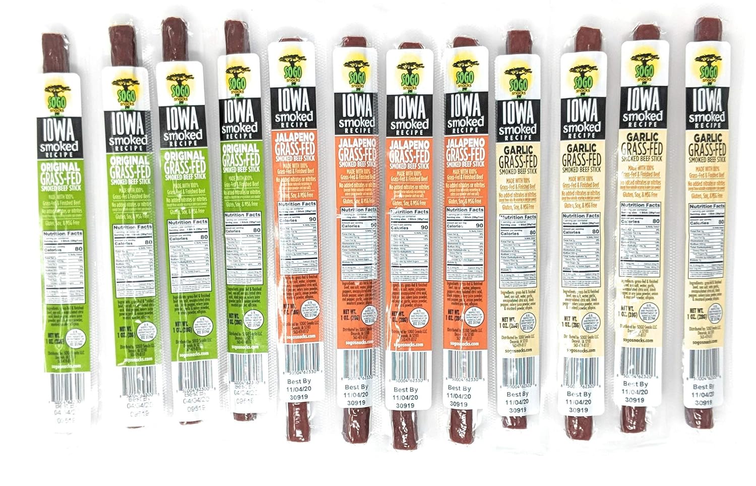 Iowa Smoked Recipe Beef Sticks Variety Pack - Healthy Snack