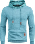 Mens Hooded Waffle Knit Pullover Hoodie - Comfortable Everyday Wear