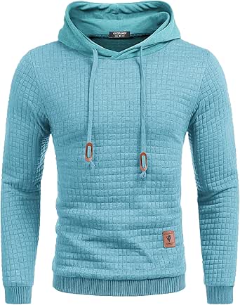 COOFANDY Mens Hooded Sweatshirt for Casual Comfort and Style