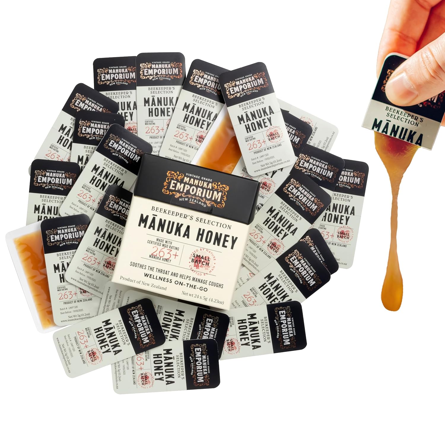 Raw Manuka Honey Packets MGO 263+ for Daily Wellness