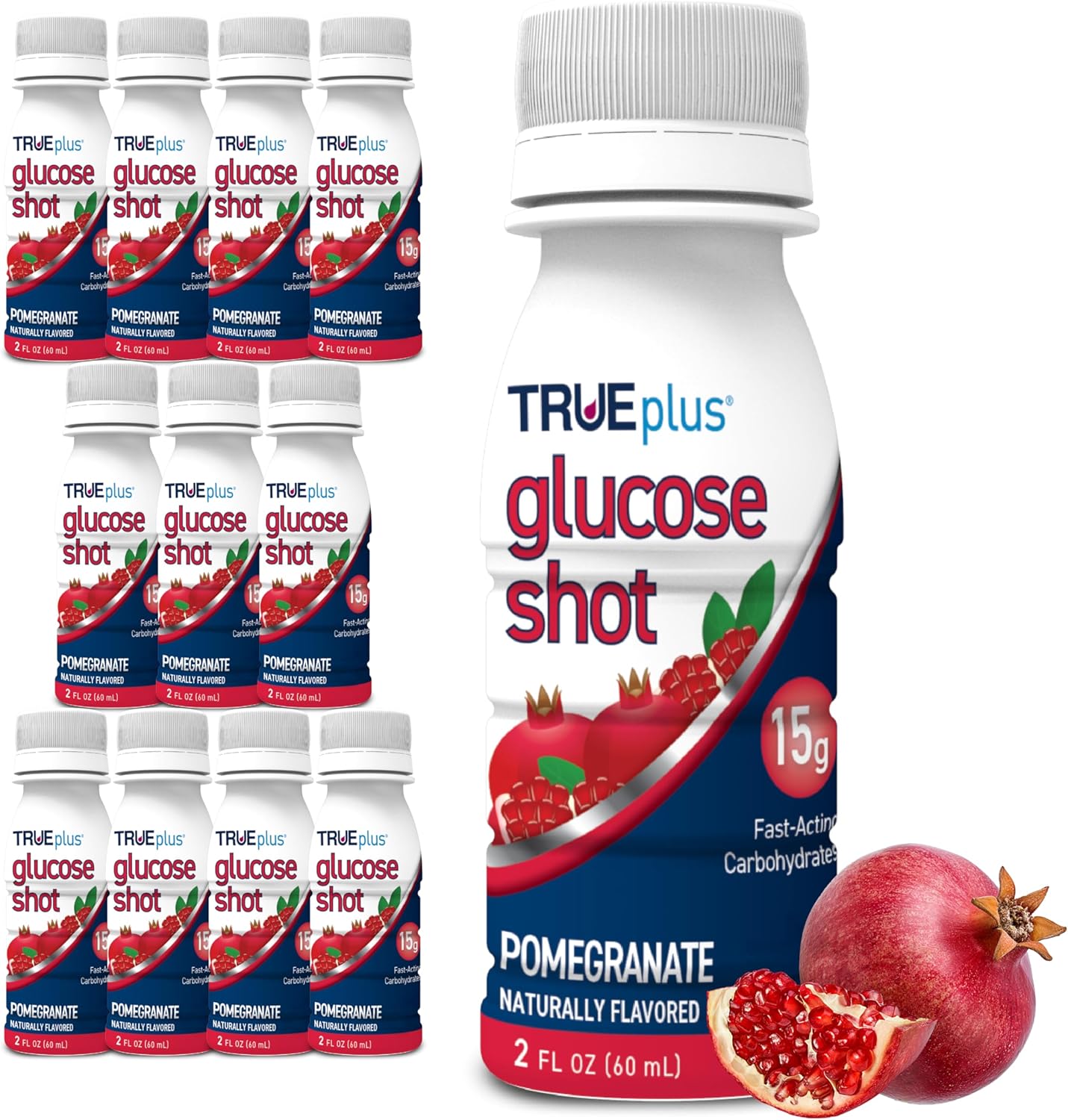 TRUEplus Glucose Shots - Fast-Acting Carbohydrates in Pomegranate