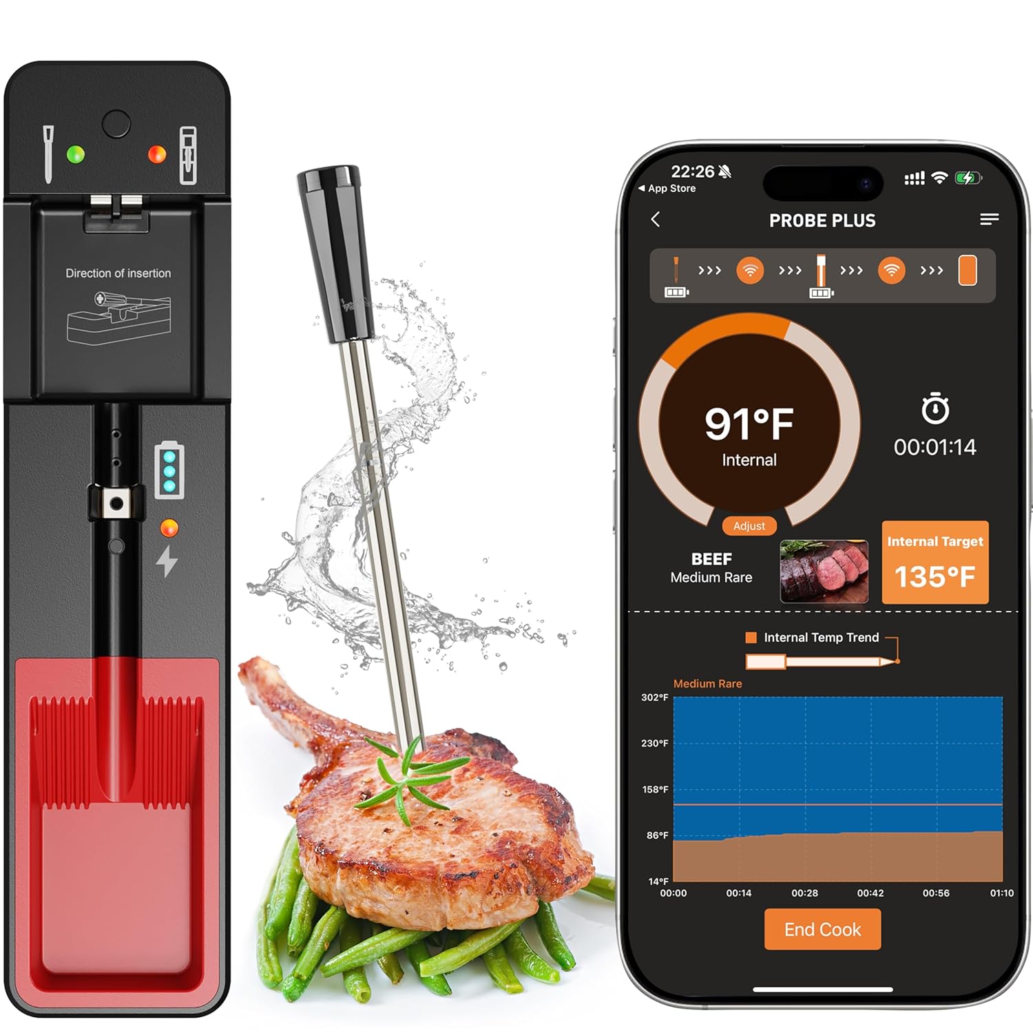 Wireless Meat Thermometer: Cook Smarter with Glowivize!