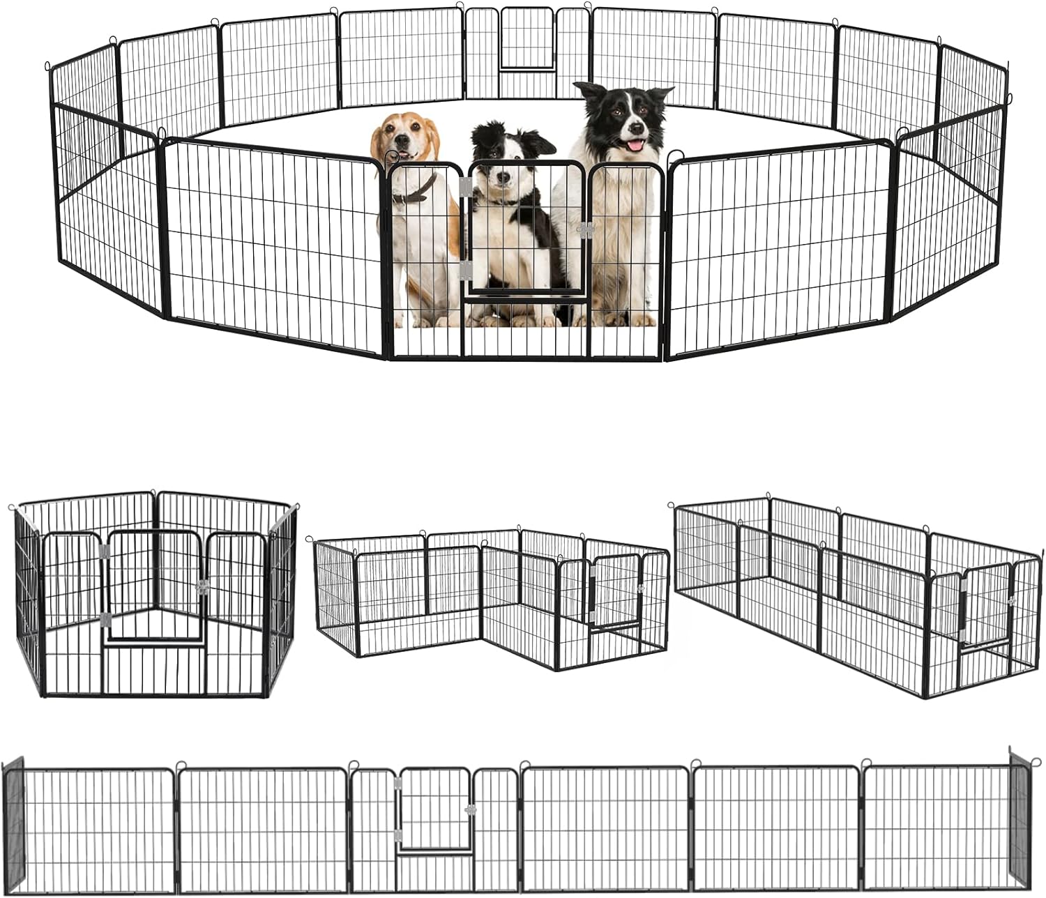 Tavata Heavy Duty Metal Dog Playpen Fence for Outdoor Use