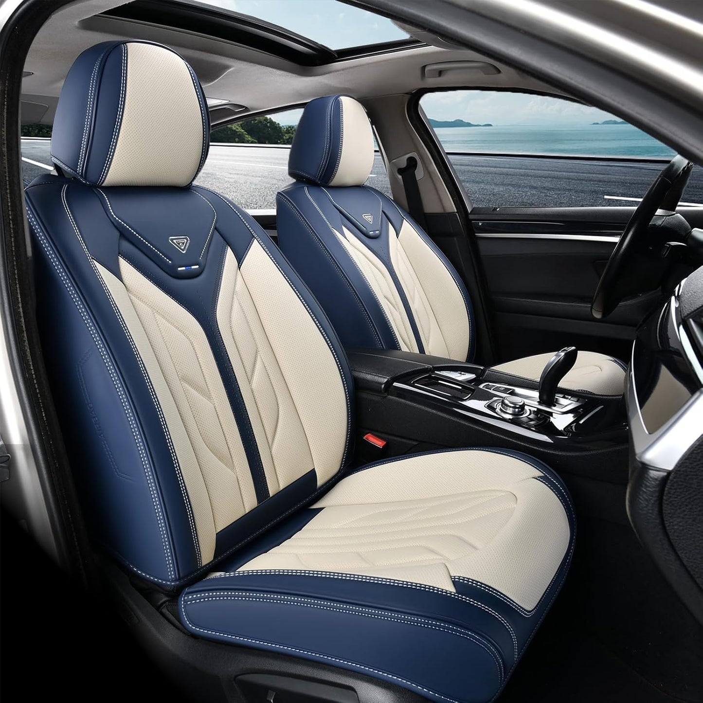 Leather Car Seat Covers for Front Seats - Waterproof Protectors