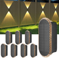 Ellasay 8 Pack Fence Lights Solar Powered - Up/Down LED Outdoor