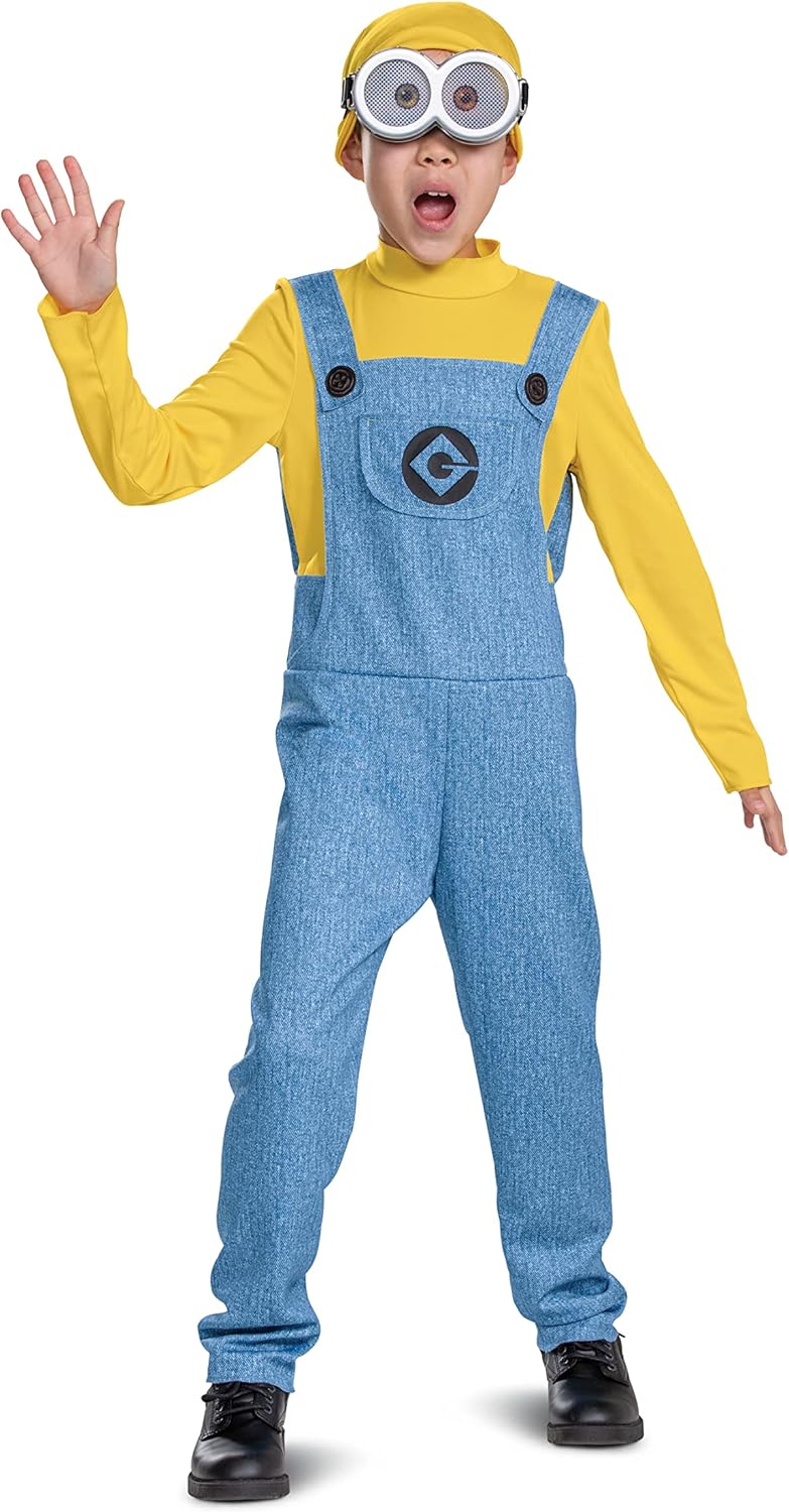 Bob Minions Costume for Kids - Official Jumpsuit with Goggles