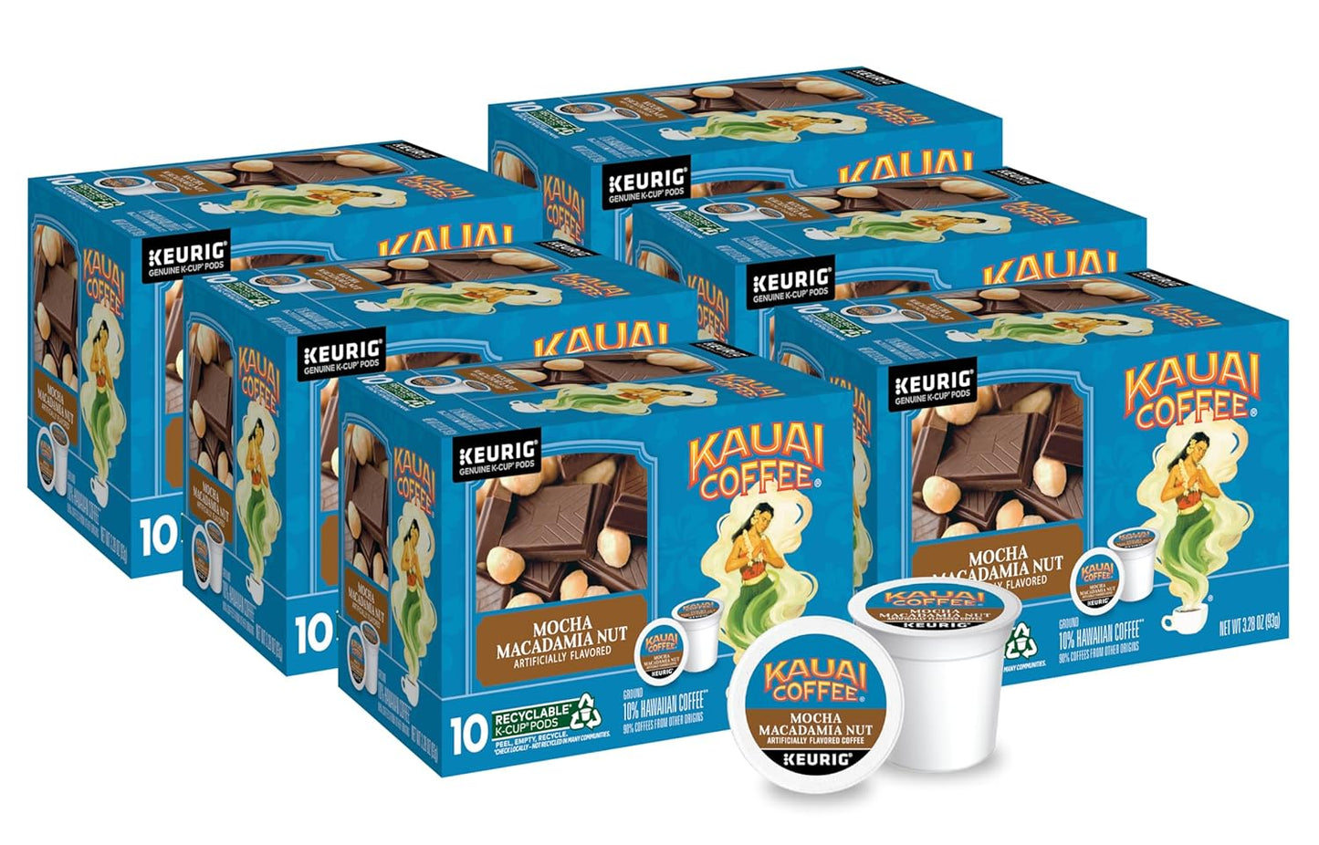 Kauai Coffee Mocha Macadamia Nut Flavor for K-Cup Brewers