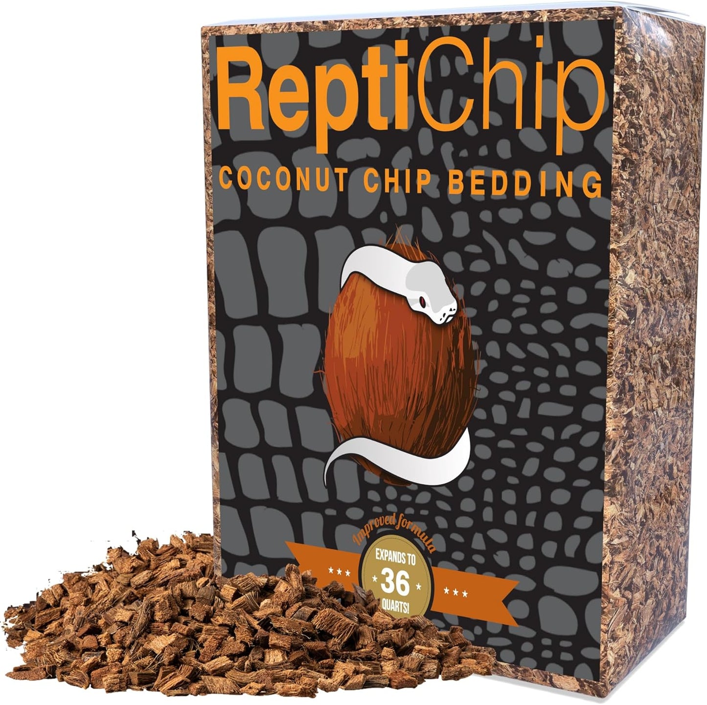 ReptiChip Reptile Bedding Coconut Chip for Snake Habitat and More
