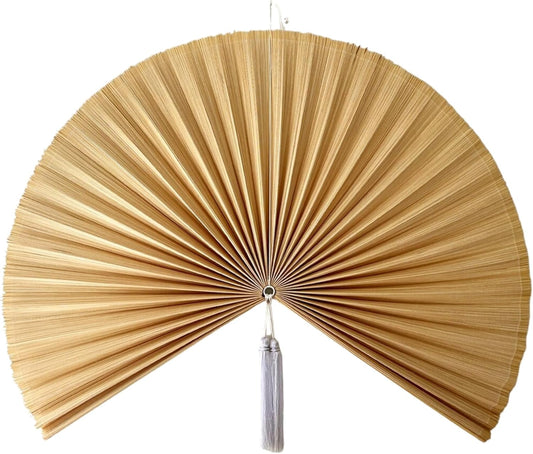 Japanese Giant Fan Wall Decor - Large Bamboo Fan Art for Boho
