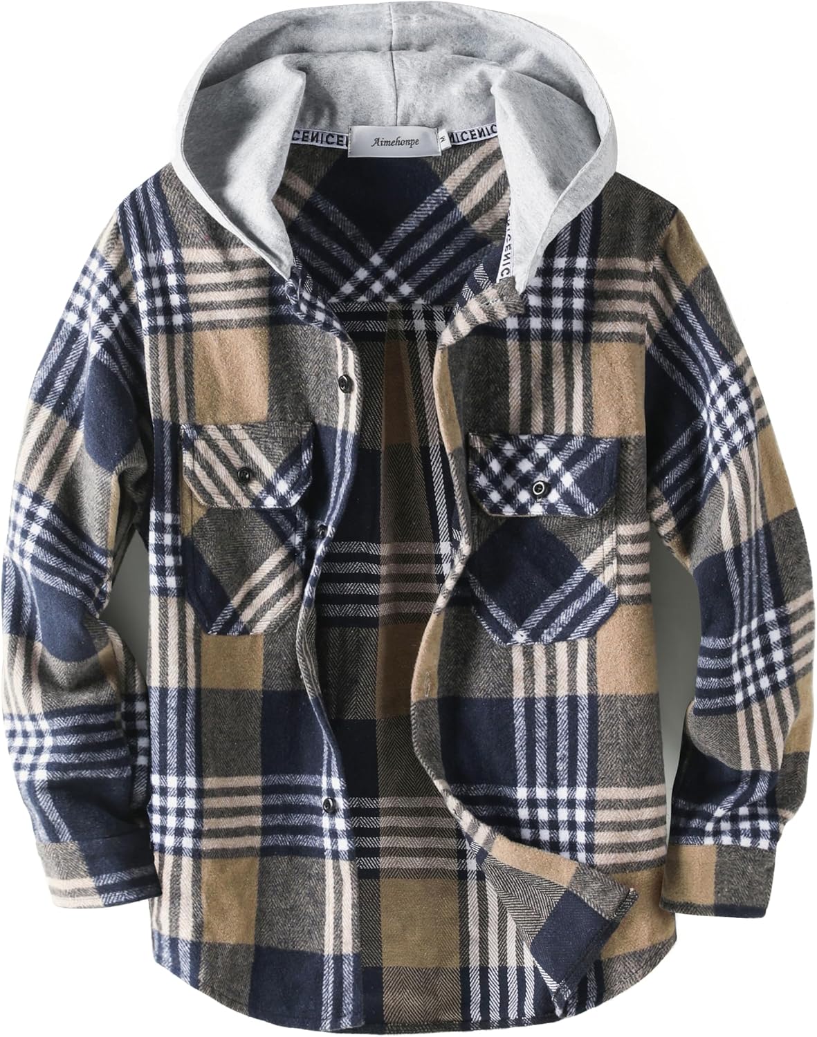 Boys Girls Casual Flannel Plaid Hoodies for Fall Fashion