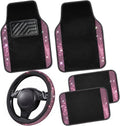 Bling Diamond Steering Wheel Cover and 5pc Carpet Mats for Women