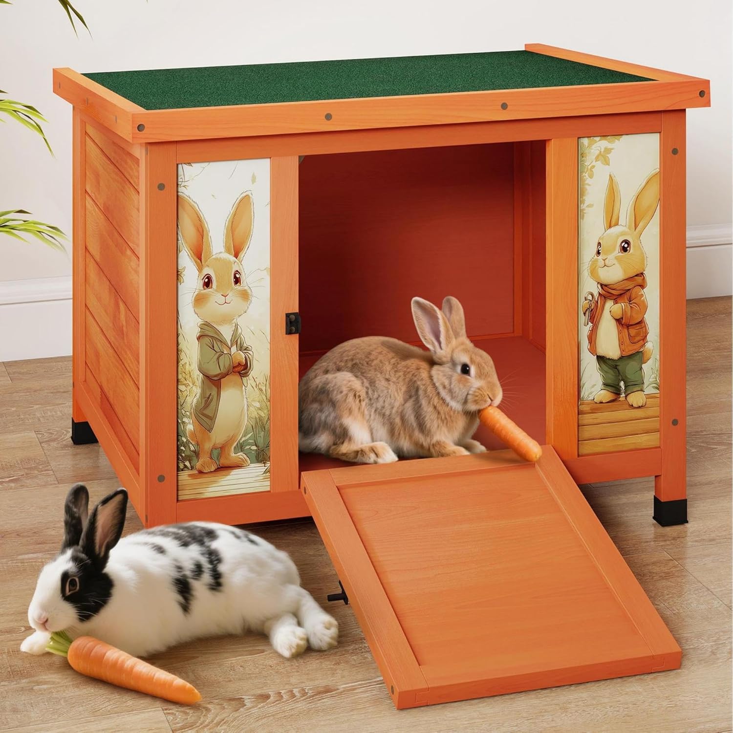 COZIWOW 24 Inch Rabbit Hutch Outdoor for Small Animals Comfort