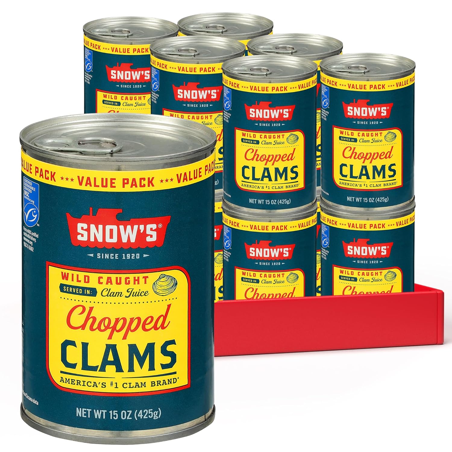 Snow's Wild Caught Chopped Clams in Clam Juice - 12 Pack