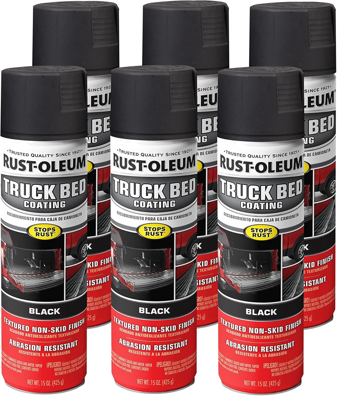 Rust-Oleum Stops Rust Truck Bed Coating Spray Paint, 6 Pack