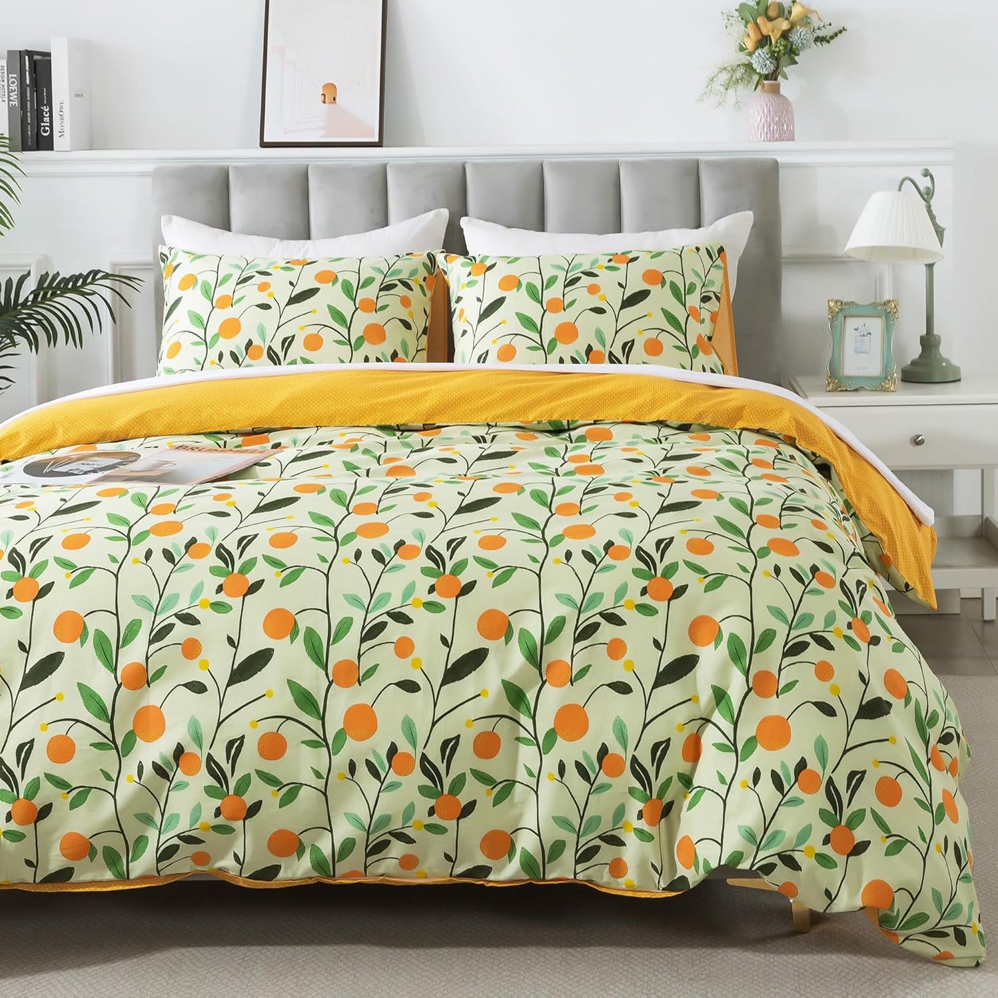 HoneiLife Cotton Duvet Cover Twin - Soft Floral Bedding Set