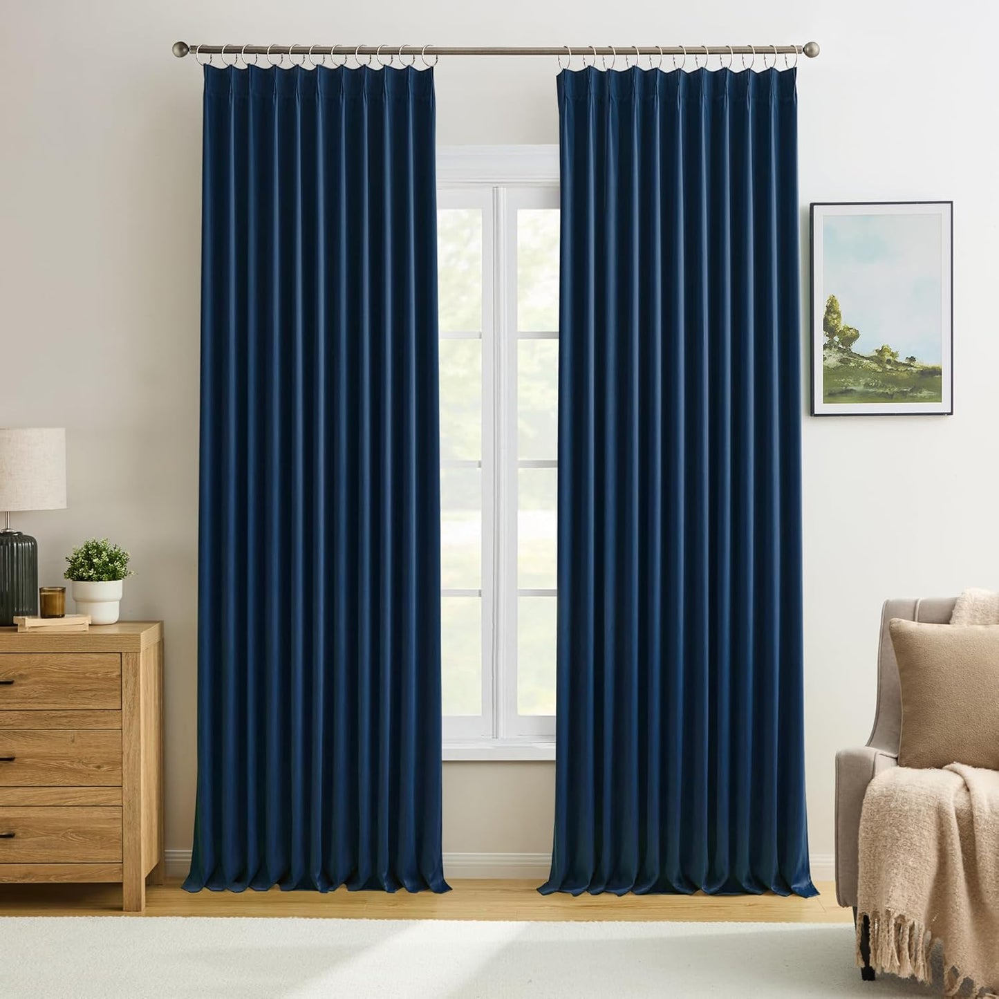 KEQIAOSUOCAI Navy Blackout Curtains for Elegant Home Decor