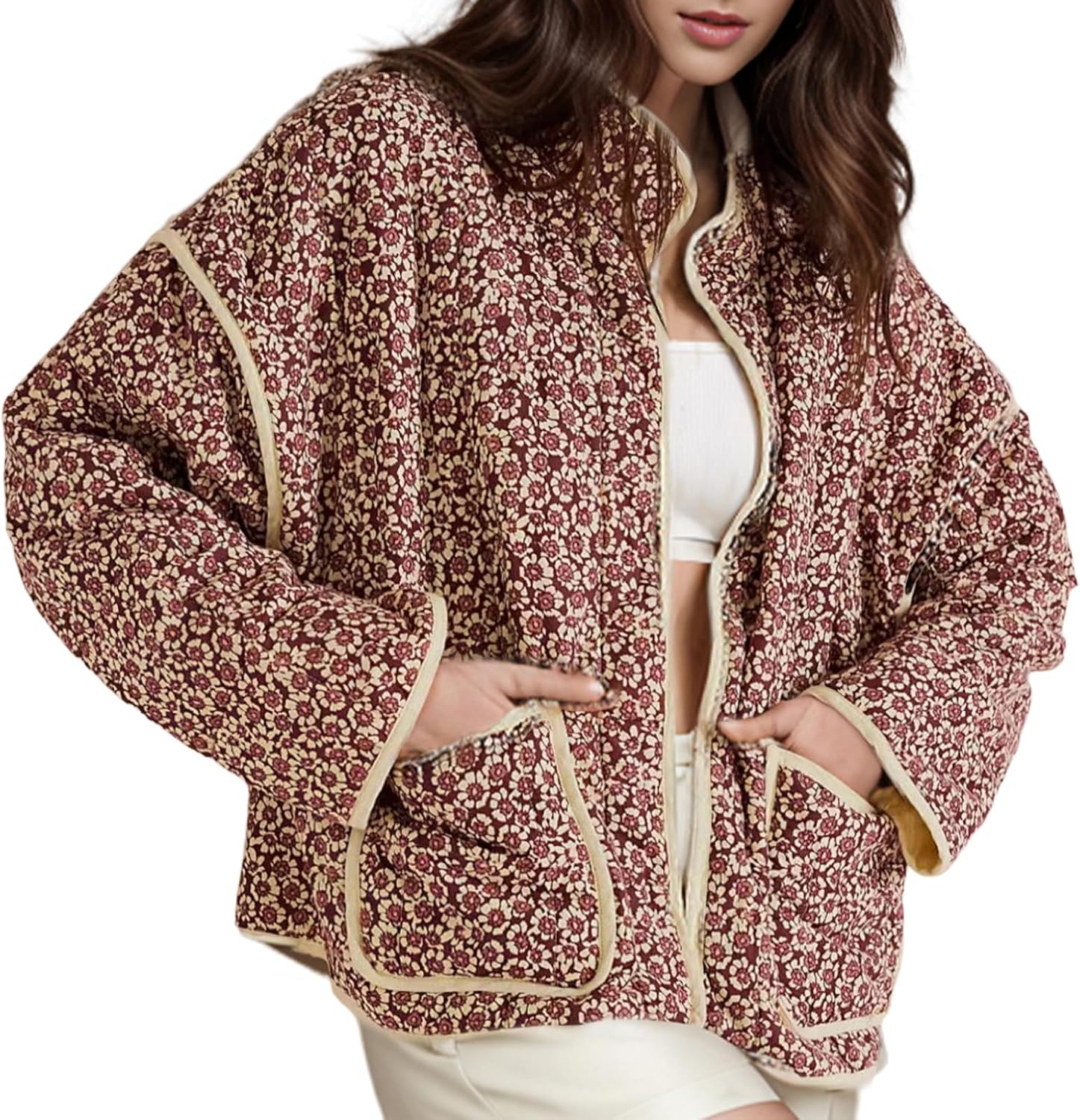 Yimoon Women's Cropped Puffer Quilted Jacket for Stylish Looks