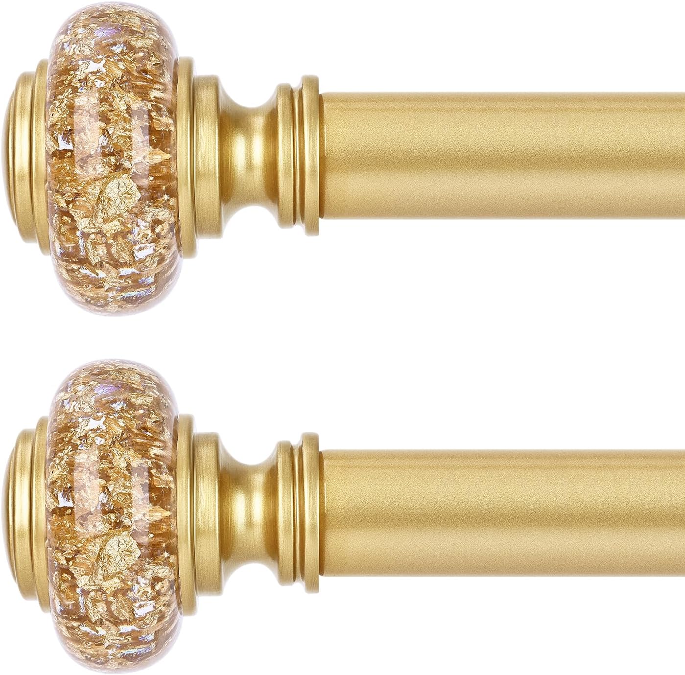 Elegant Gold Curtain Rods with Vintage Crystal Finials for Windows