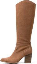 MeiLuSi Womens Knee High Boots Pointed Toe Suede - Sleek Heel Lift