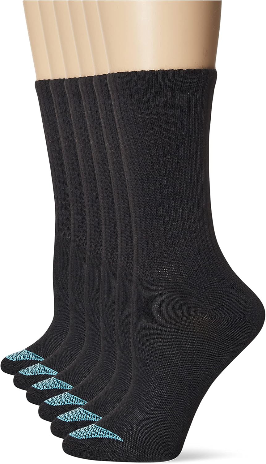 Hanes Ultimate 6-Pack Women's Lightweight Breathable Crew Socks