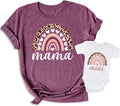 Matching Mama and Mini Shirts Cute Rainbow Design - Mother and Baby