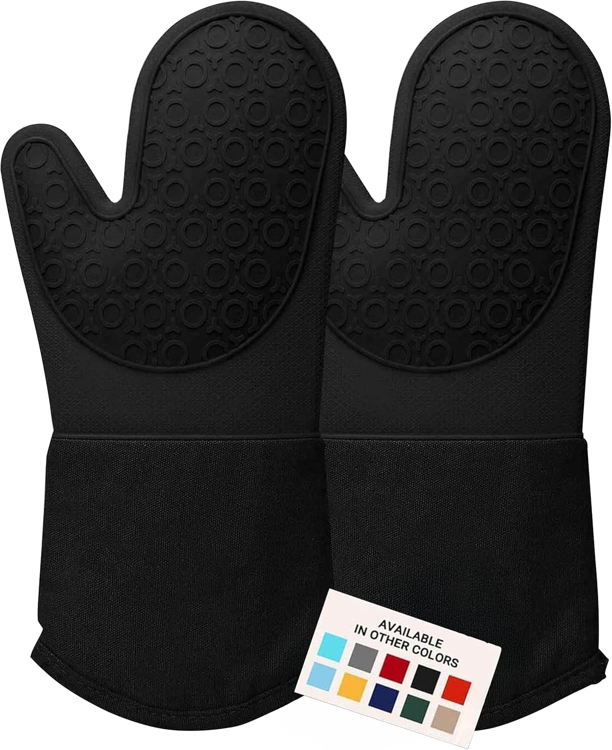 HOMWE Extra Long Silicone Oven Mitts - Heat Resistant & Flexible