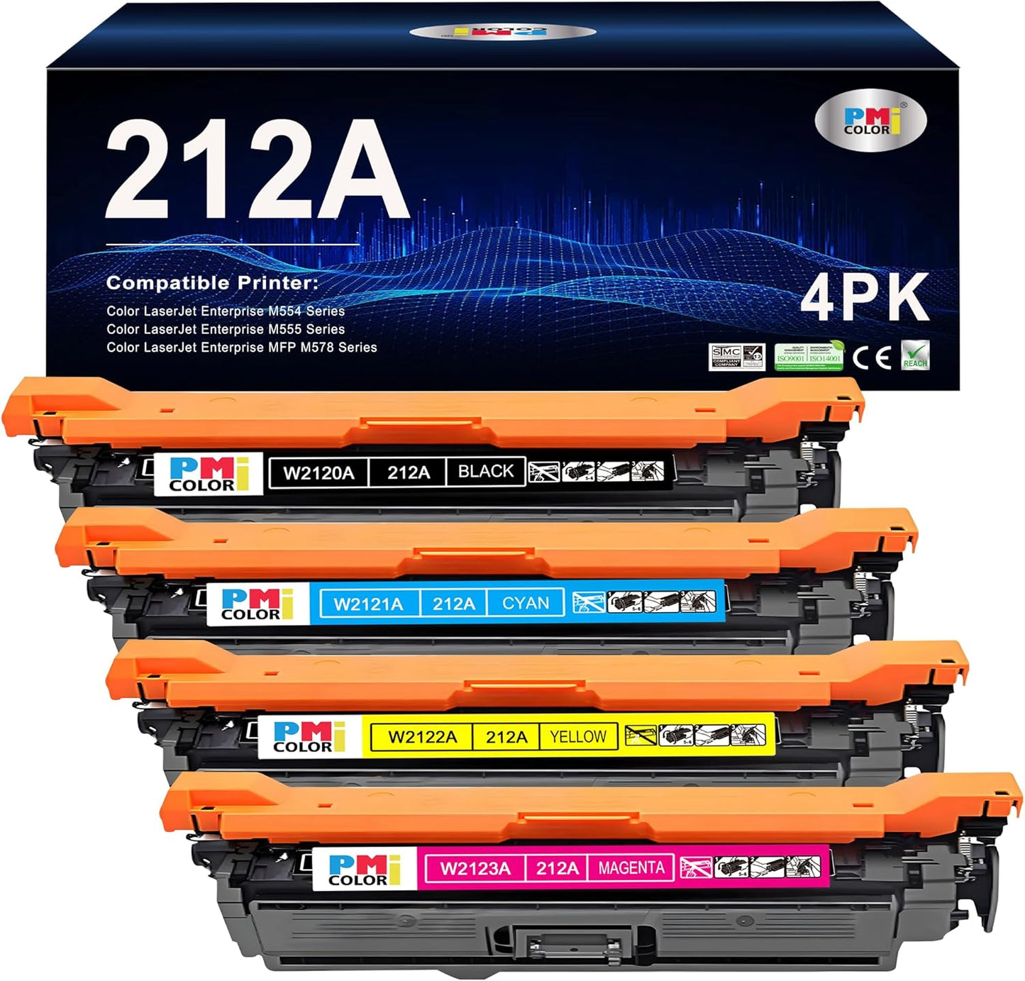 212A Toner Cartridges 4 Pack Replacement for HP Printers