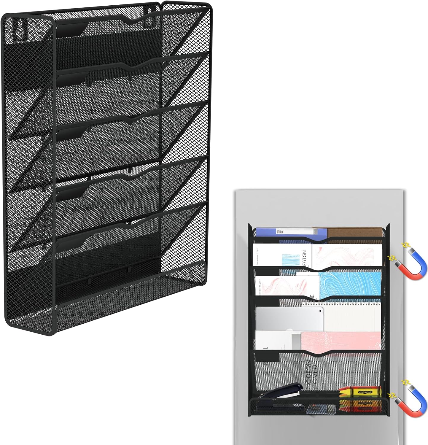 6-Tier Magnetic File Holder for Organizing Office Documents
