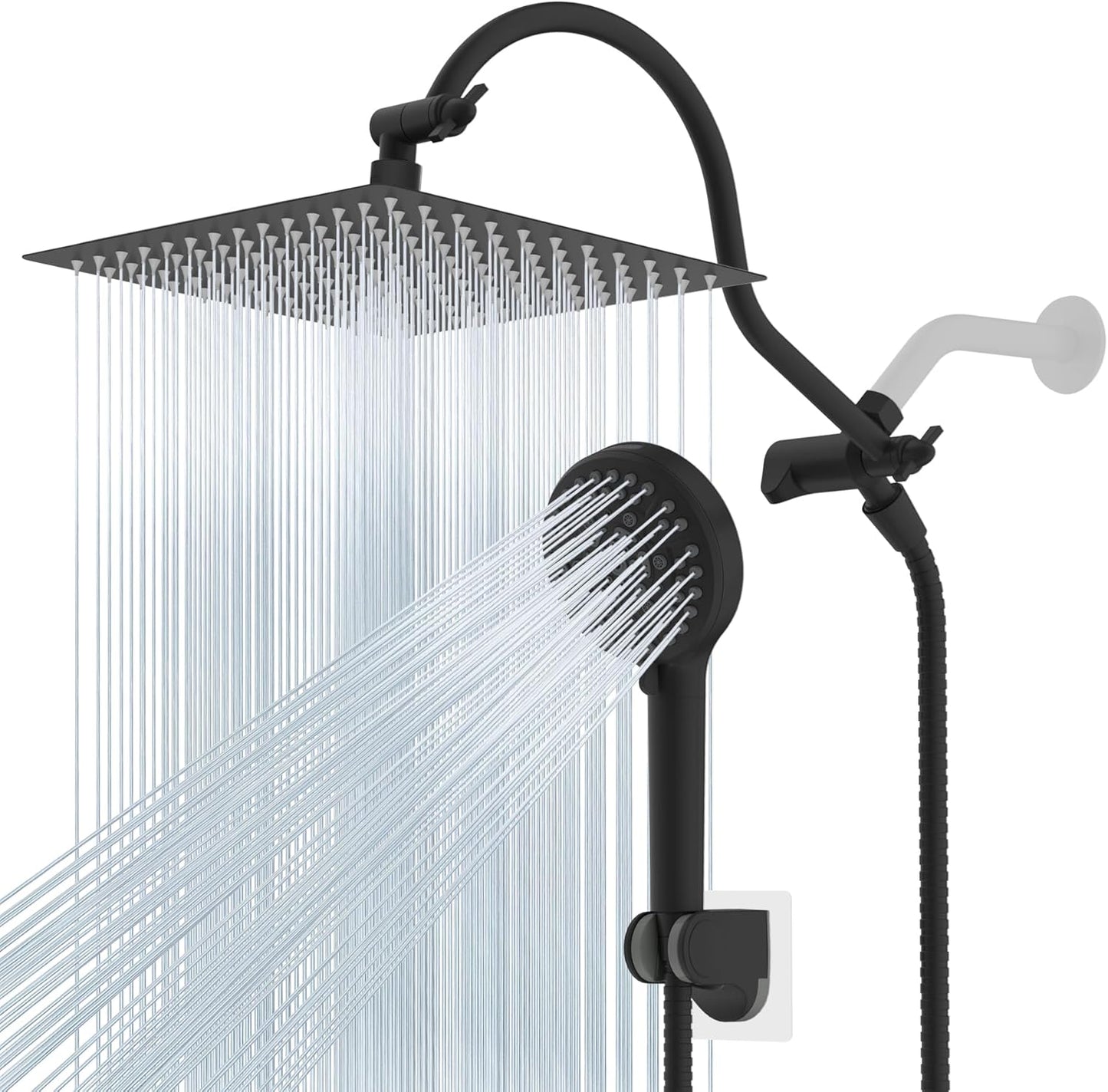 Hibbent 12ft' All Metal Shower Head Combo for Ultimate Relaxation