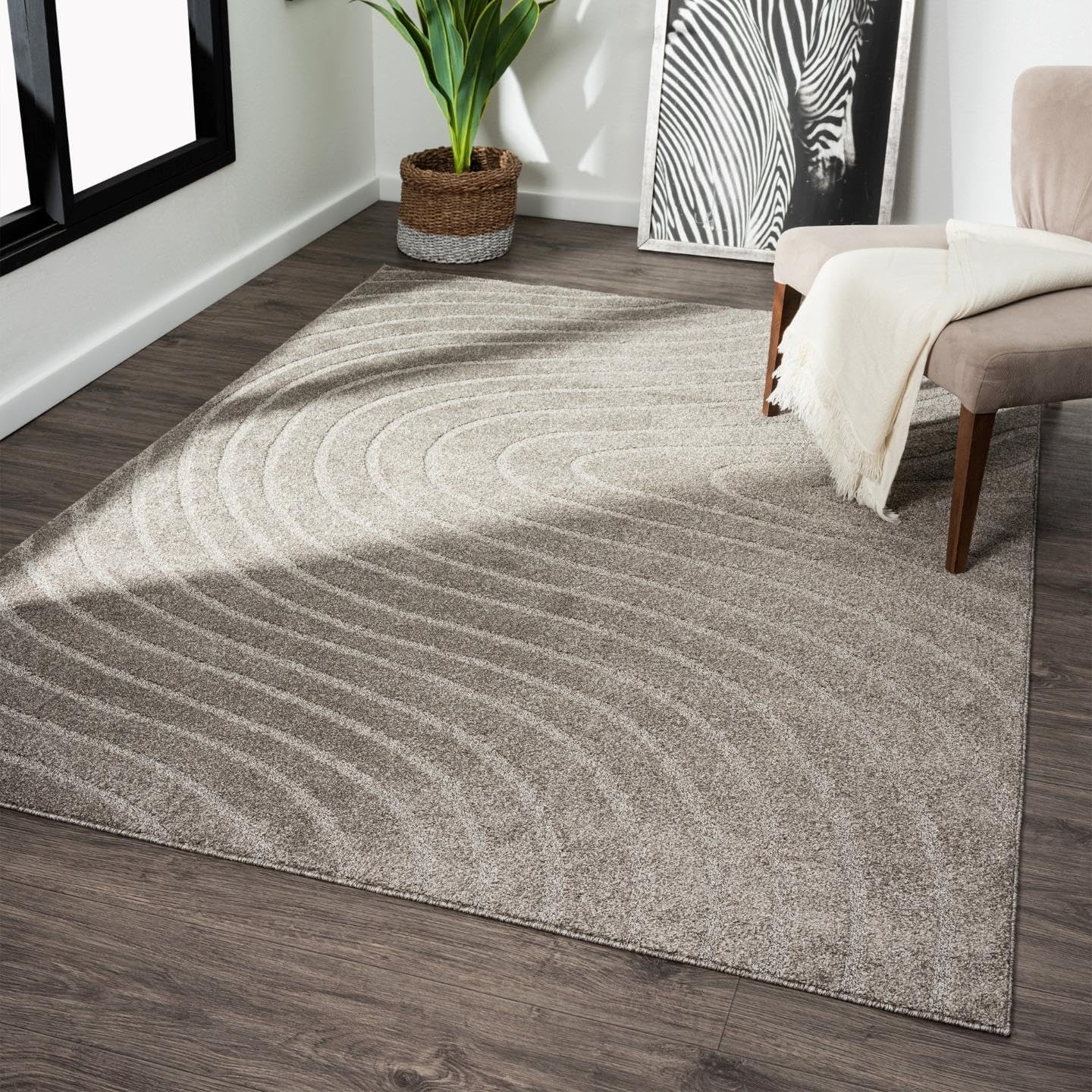 LUXE WEAVERS Modern Geometric Wave Taupe 6x9 Area Rug Review