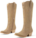 Rollda Cowboy Boots for Women Knee-High Cowgirl Boots - Timeless