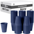 Party Solids Dark Navy Plastic Cups - 12 oz Pack of 600 - Durable