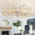 Caged Ceiling Fans with Light Flush Mount - Low Profile 26in Fan