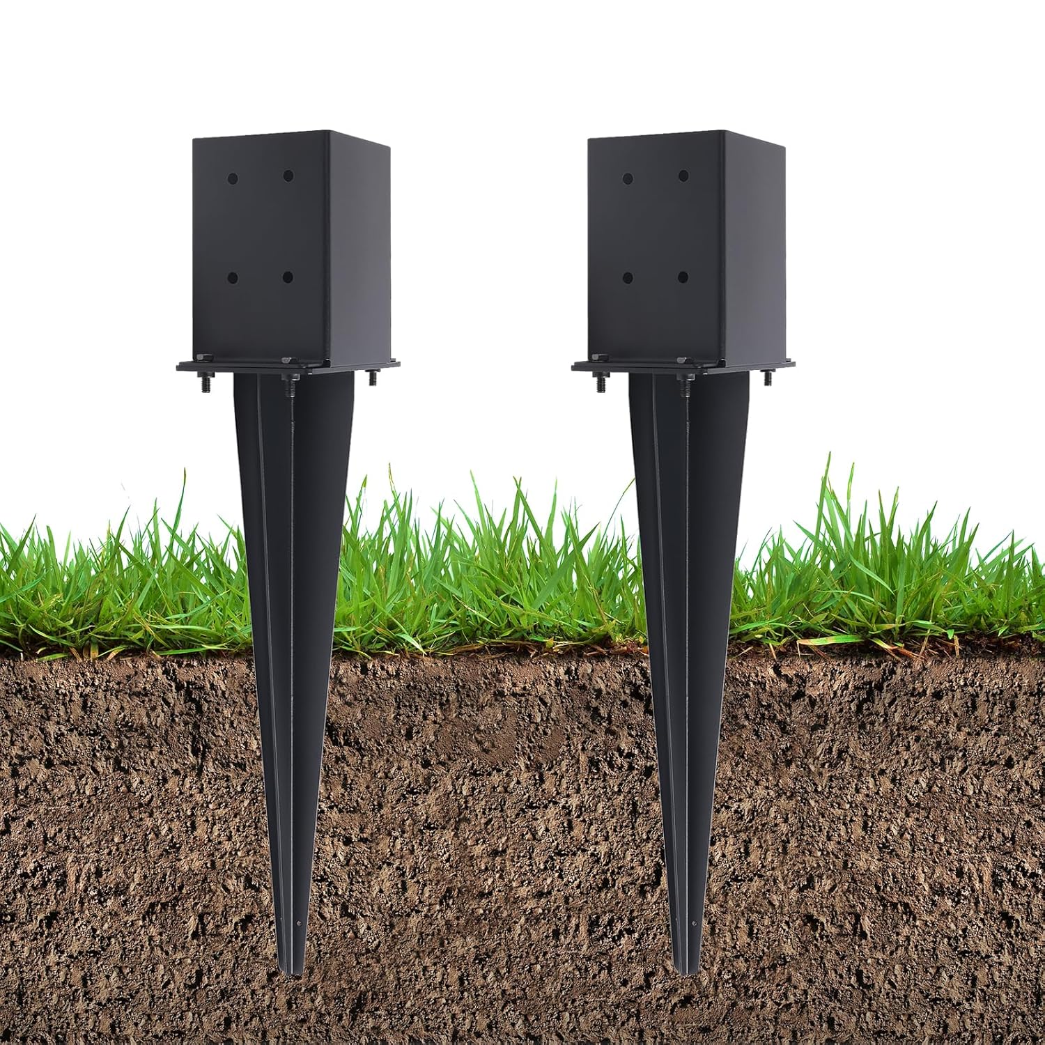 Heavy Duty Metal Fence Post Anchor Ground Spike for Decks