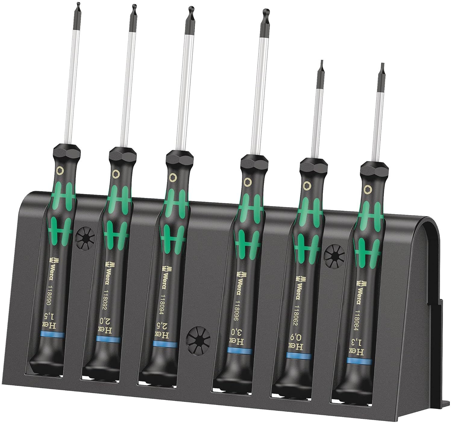Wera 2052/6 Kraftform Micro Ballhead Hexagon Screwdriver Set