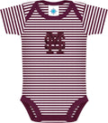 College Baby Striped Bodysuit - Embroidered Logo Infant Wear