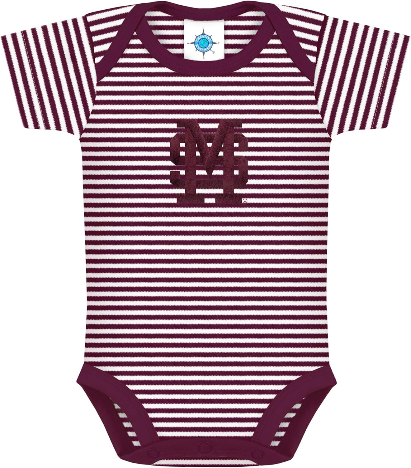 NCAA Infant Striped Bodysuit with Embroidered College Logo