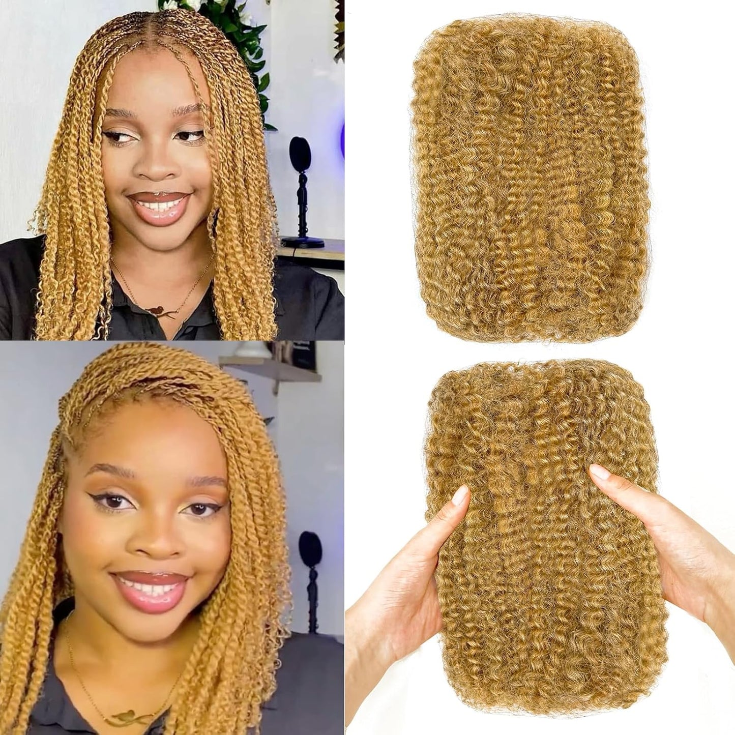 14 Inch Afro Kinky Bulk Human Hair for Dreadlocks Extensions