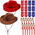36-Piece Cowboy Party Set with 12 Hats & 12 Inflatable Horses - Kids