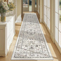 Washable Runner Rug 2x10 Non-Slip Vintage Farmhouse Runner - Soft Faux