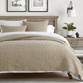100% Cotton Quilt Set King Size Dark Beige - Soft Pre-Washed Coverlet